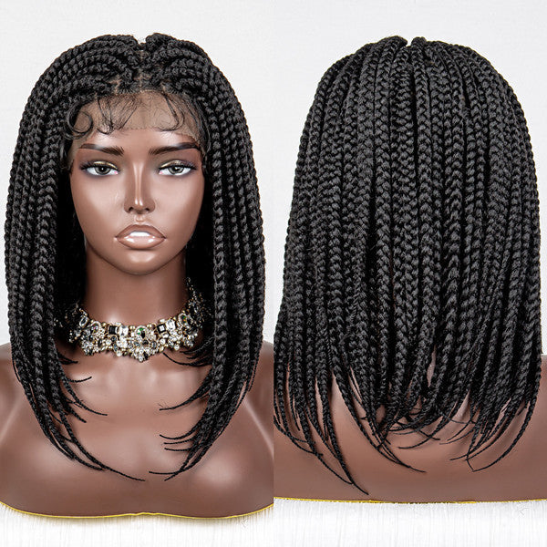 14 inches Twisted Braids Bob Wig Full Lace Synthetic UC038