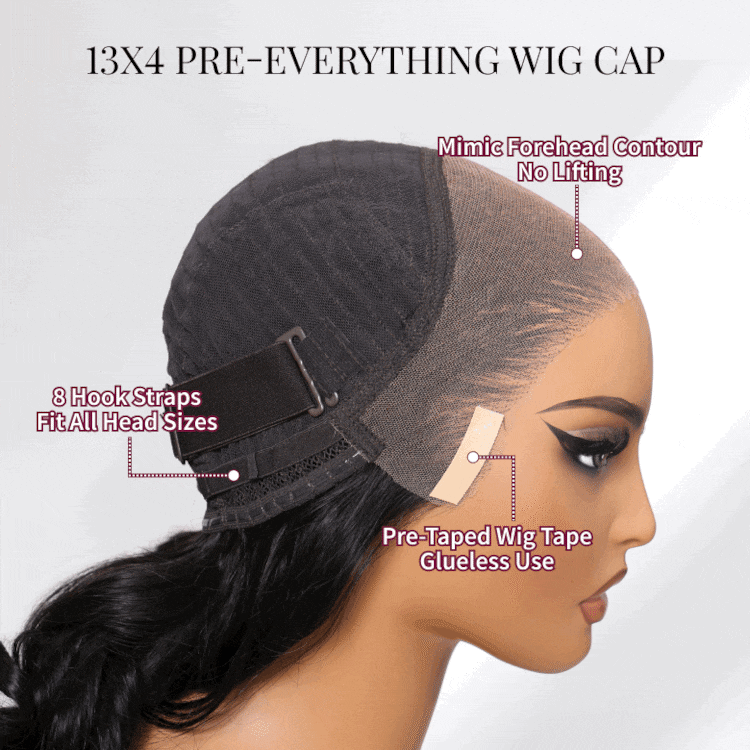 Zabora Lace Frontal Wig Espresso Brown With Blonde Highlights Pre-Everything Human Hair