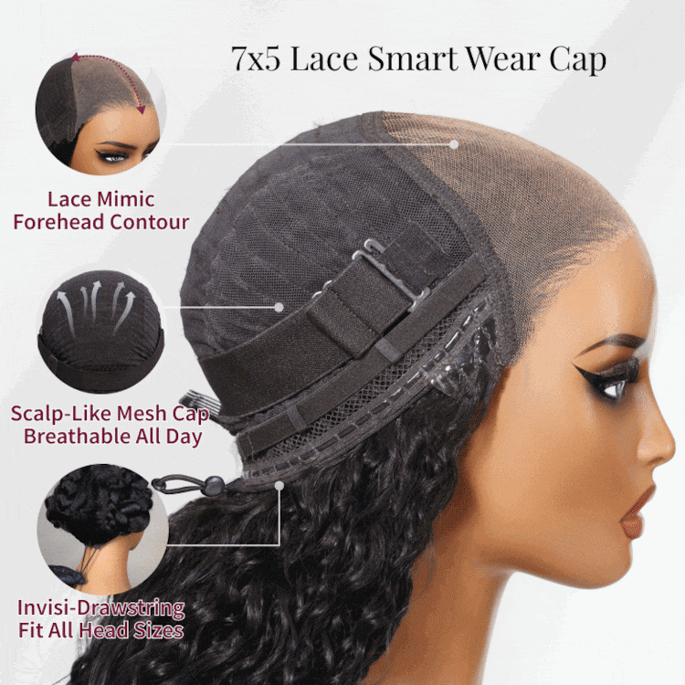 Zherry Berry Black Cherry Red Bob Wig with Curtain Fringe 7x5 Bye Bye Knots Glueless Lace Body Wave