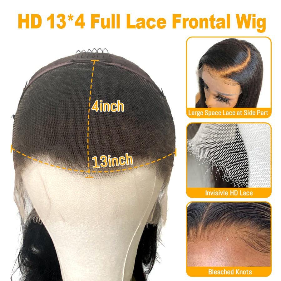 Zelda Deep Wave Raw Hair 13×4 HD Lace Full Frontal Wig Pre-Plucked