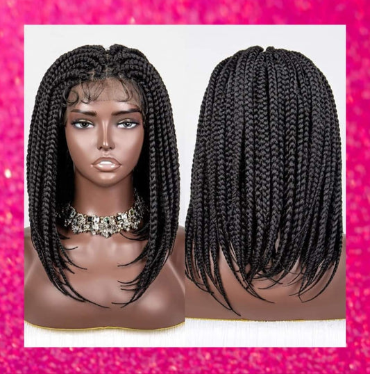 14 inches Twisted Braids Bob Wig Full Lace Synthetic UC038